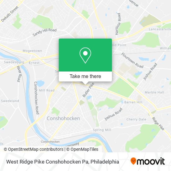 West Ridge Pike Conshohocken Pa map