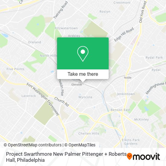 Mapa de Project Swarthmore New Palmer Pittenger + Roberts Hall