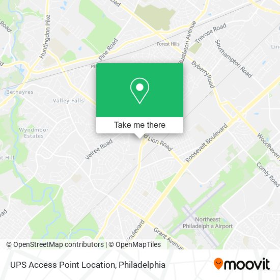 UPS Access Point Location map