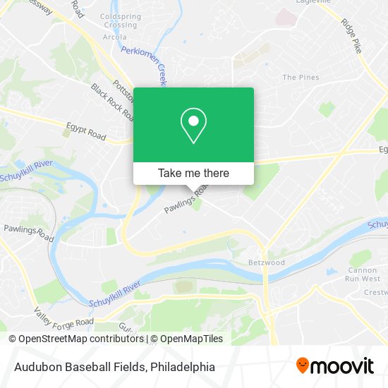 Mapa de Audubon Baseball Fields