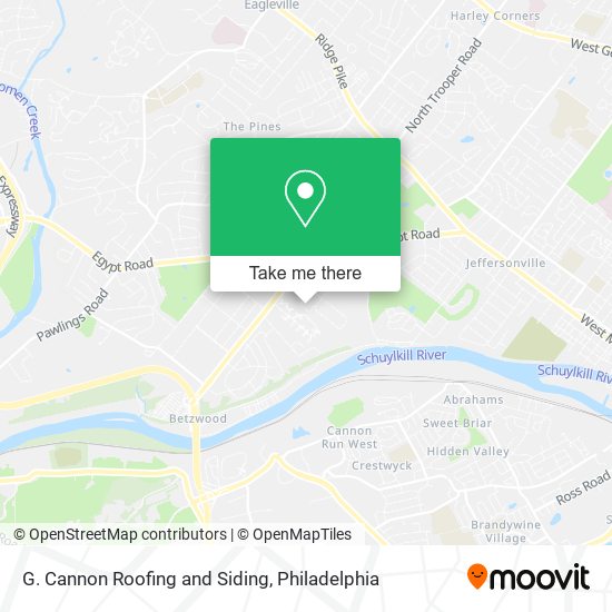 G. Cannon Roofing and Siding map