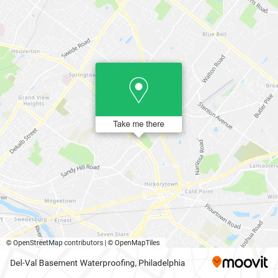 Del-Val Basement Waterproofing map