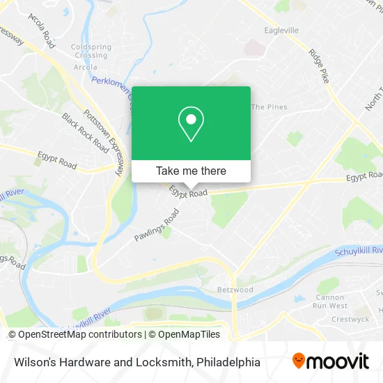 Wilson's Hardware and Locksmith map