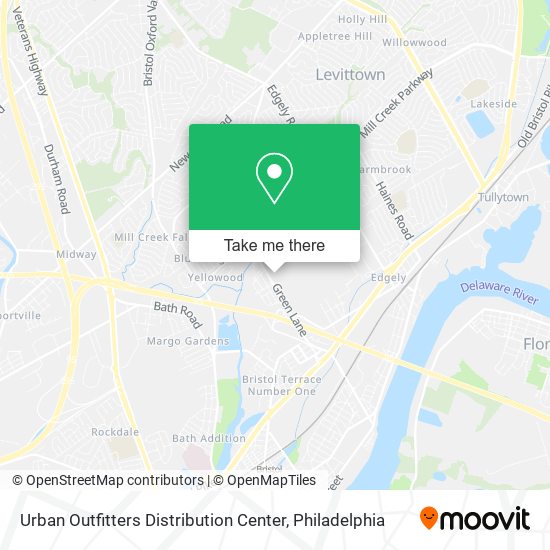 Mapa de Urban Outfitters Distribution Center