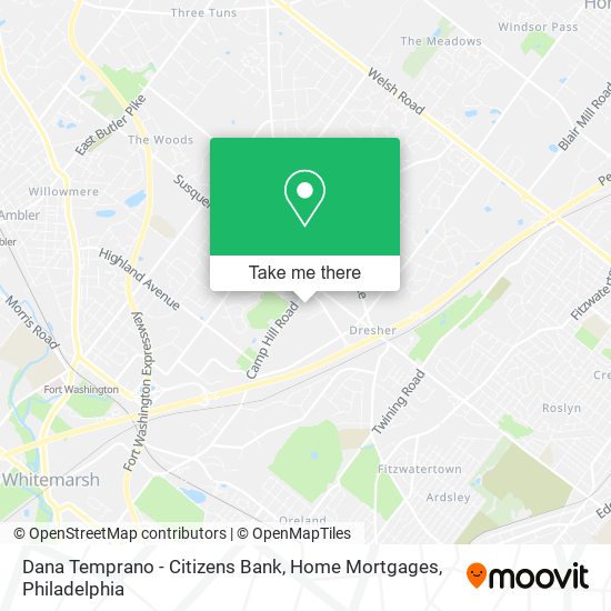 Mapa de Dana Temprano - Citizens Bank, Home Mortgages