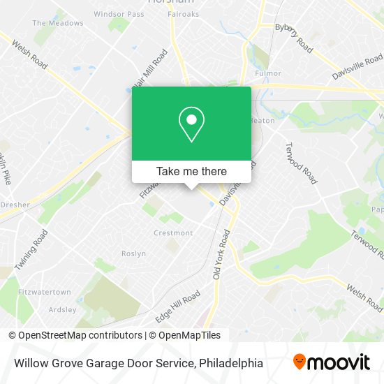 Willow Grove Garage Door Service map