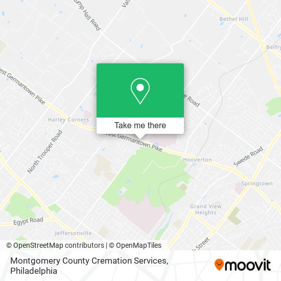 Montgomery County Cremation Services map