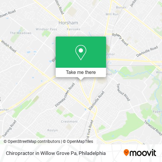 Chiropractor in Willow Grove Pa map