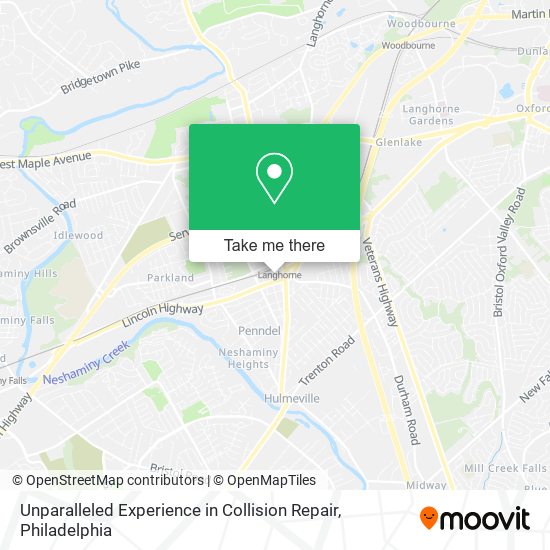 Mapa de Unparalleled Experience in Collision Repair