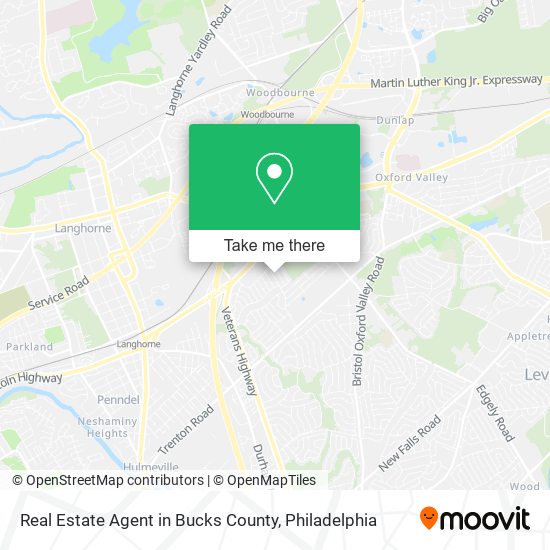 Real Estate Agent in Bucks County map