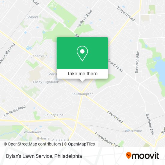 Dylan's Lawn Service map