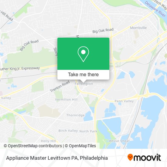Mapa de Appliance Master Levittown PA