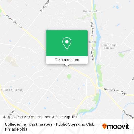 Mapa de Collegeville Toastmasters - Public Speaking Club