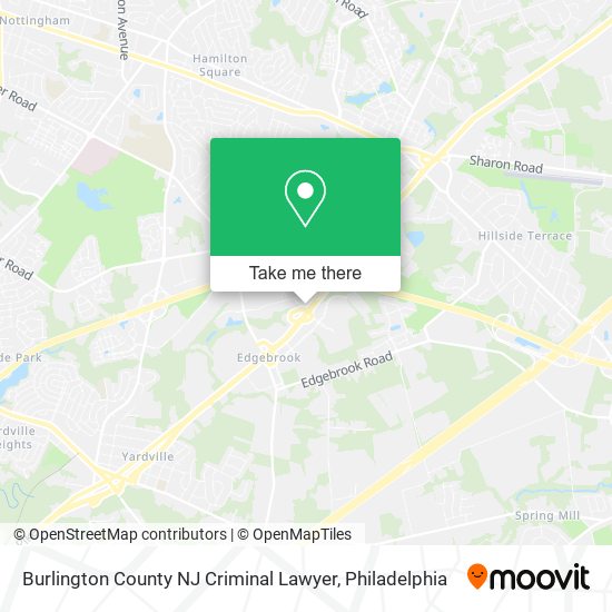 Mapa de Burlington County NJ Criminal Lawyer