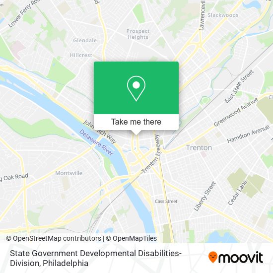 State Government Developmental Disabilities-Division map