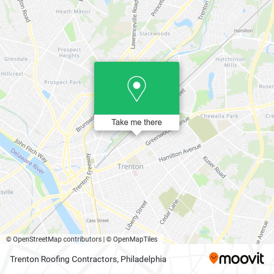 Trenton Roofing Contractors map