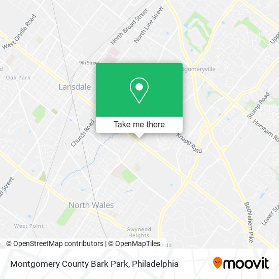 Montgomery County Bark Park map