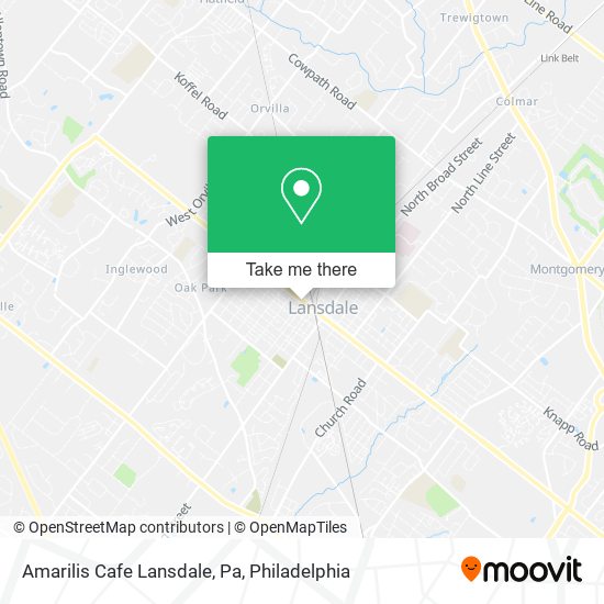 Amarilis Cafe Lansdale, Pa map