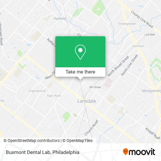 Mapa de Buxmont Dental Lab