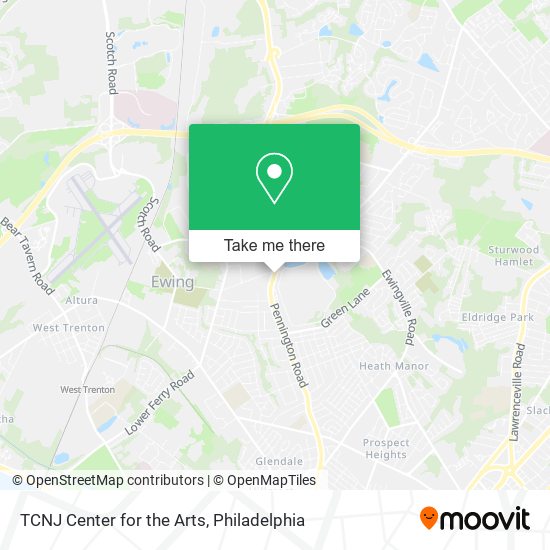TCNJ Center for the Arts map