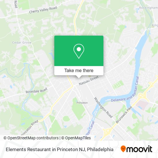 Mapa de Elements Restaurant in Princeton NJ