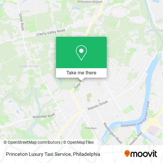 Mapa de Princeton Luxury Taxi Service