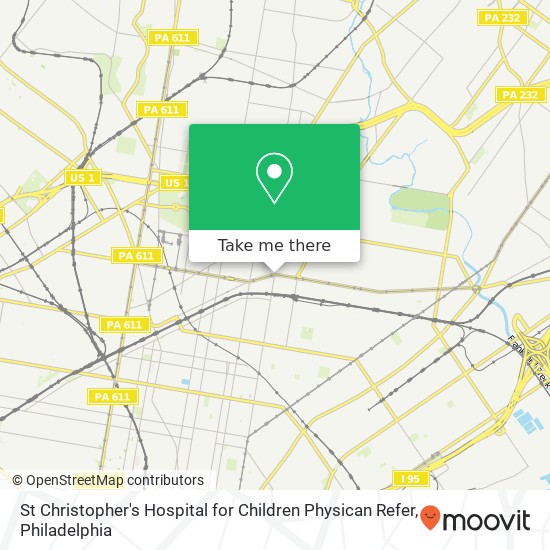 St Christopher's Hospital for Children Physican Refer map