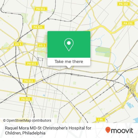 Mapa de Raquel Mora MD-St Christopher's Hospital for Children