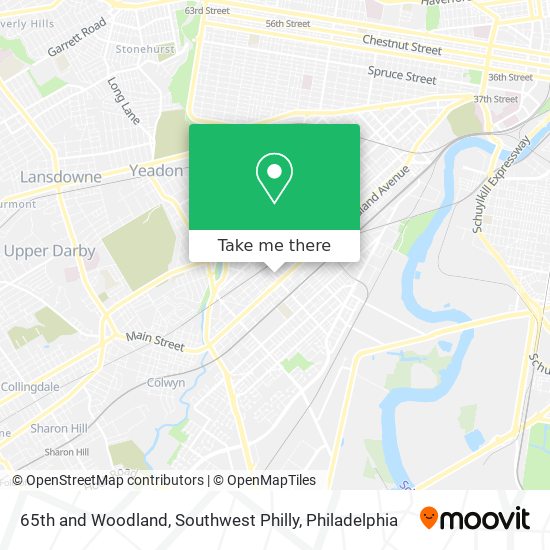 65th and Woodland, Southwest Philly map