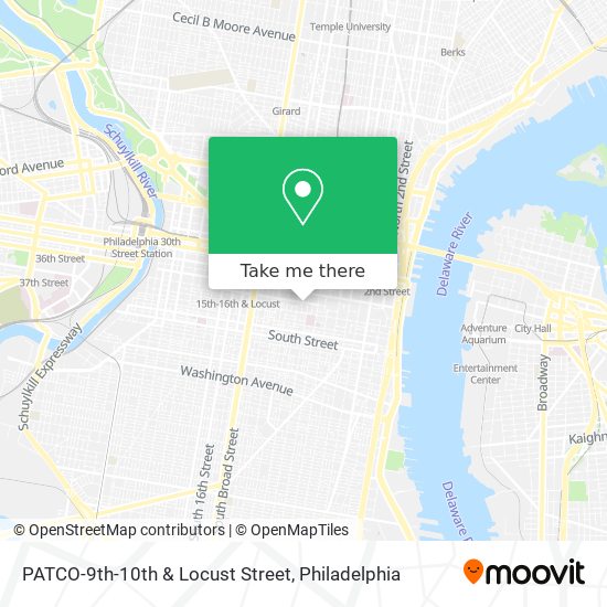 PATCO-9th-10th & Locust Street map