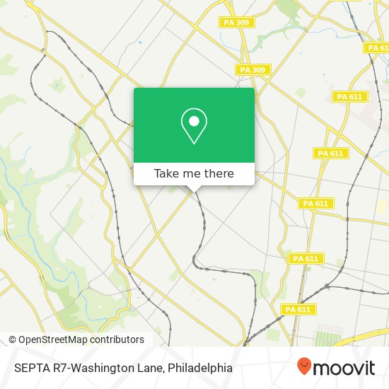 Mapa de SEPTA R7-Washington Lane