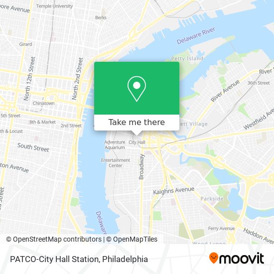 PATCO-City Hall Station map