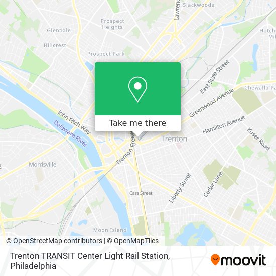 Mapa de Trenton TRANSIT Center Light Rail Station