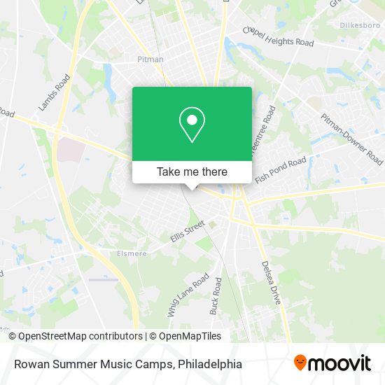 Rowan Summer Music Camps map