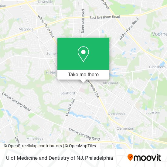 Mapa de U of Medicine and Dentistry of NJ