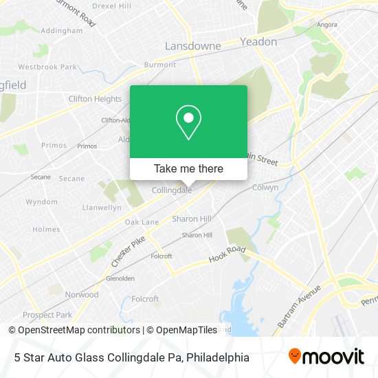 5 Star Auto Glass Collingdale Pa map