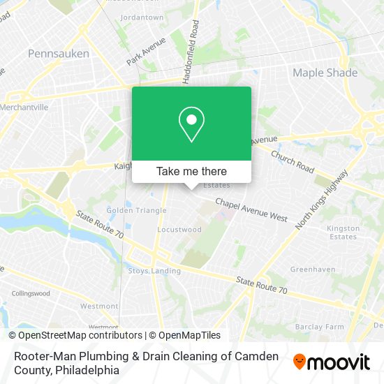 Rooter-Man Plumbing & Drain Cleaning of Camden County map