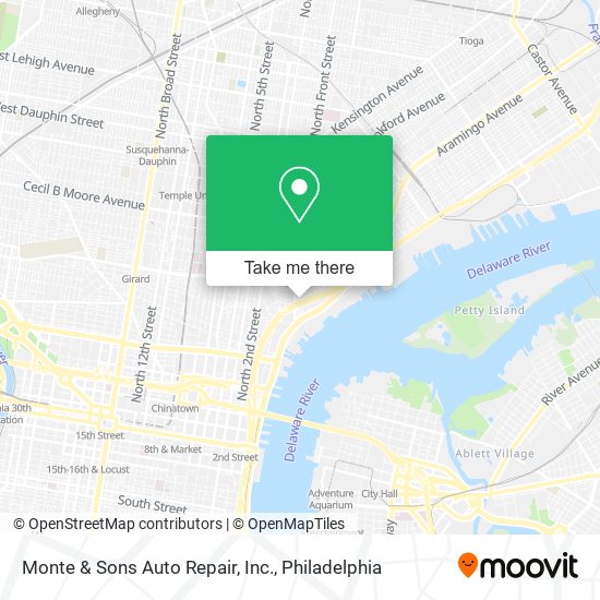 Mapa de Monte & Sons Auto Repair, Inc.