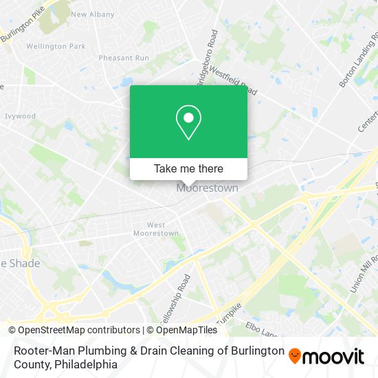 Rooter-Man Plumbing & Drain Cleaning of Burlington County map