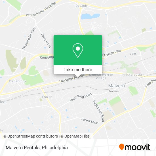 Malvern Rentals map