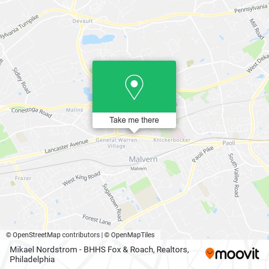 Mapa de Mikael Nordstrom - BHHS Fox & Roach, Realtors