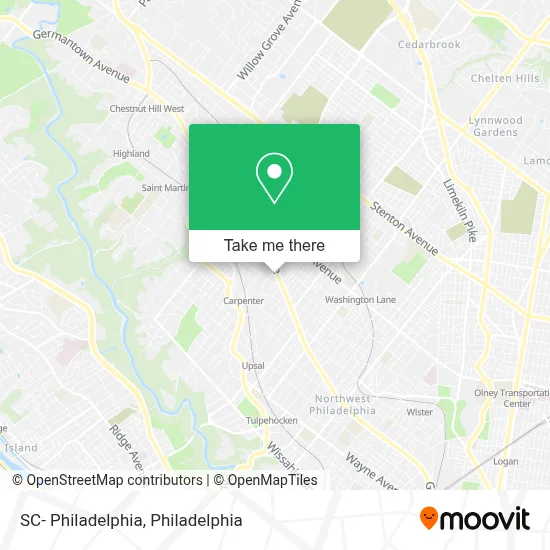 SC- Philadelphia map