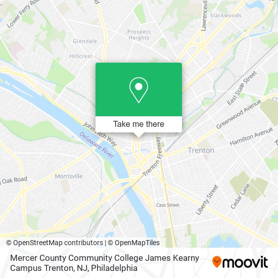 Mapa de Mercer County Community College James Kearny Campus Trenton, NJ