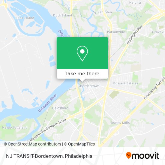 Mapa de NJ TRANSIT-Bordentown