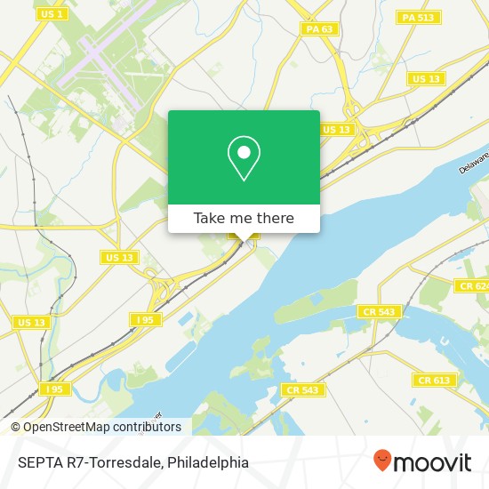 SEPTA R7-Torresdale map