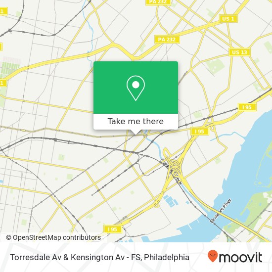 Torresdale Av & Kensington Av - FS map