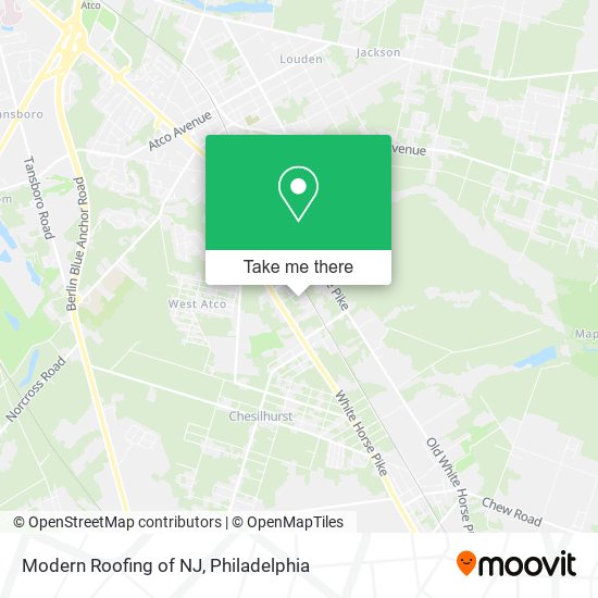 Modern Roofing of NJ map