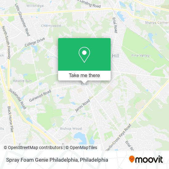 Mapa de Spray Foam Genie Philadelphia