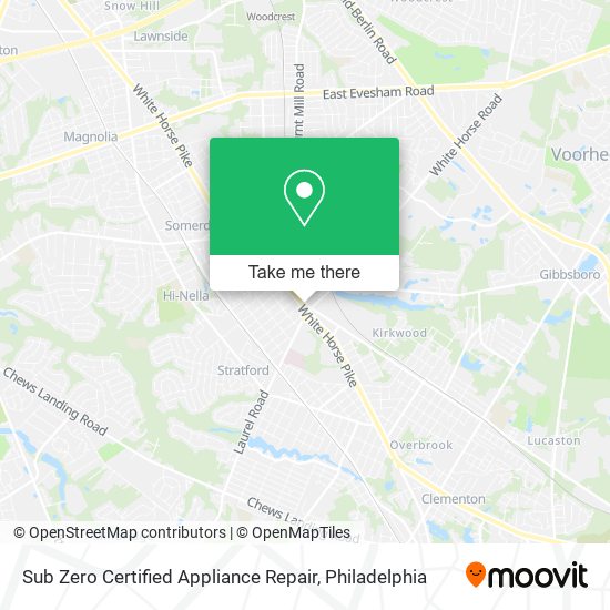 Mapa de Sub Zero Certified Appliance Repair