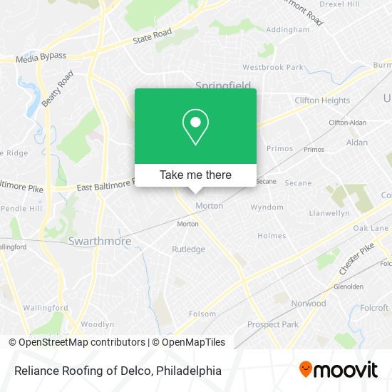 Reliance Roofing of Delco map